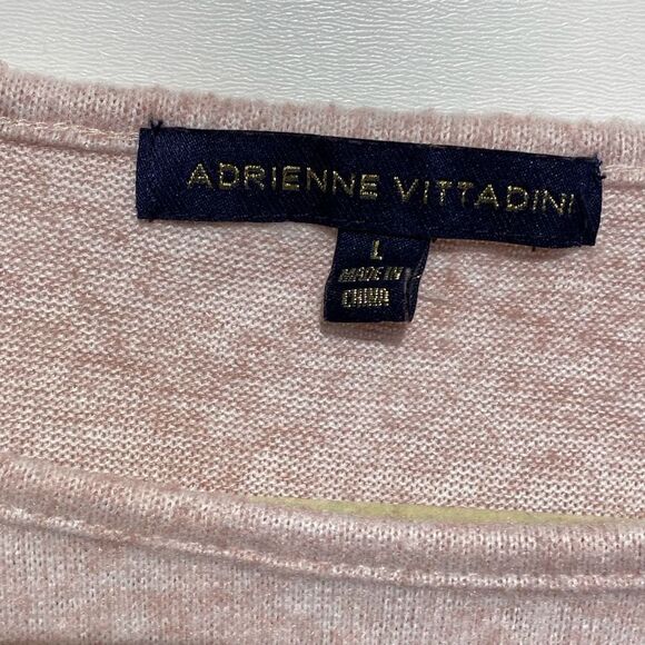 Adrienne Vittadini Women's Pink Keyhole Beaded Pullover Blouse Size Large - Picture 9 of 10